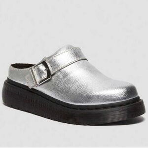 Dr Martens Air Wair Laketen Silver Metallic Leather Shoes Women Size 5 Brand New